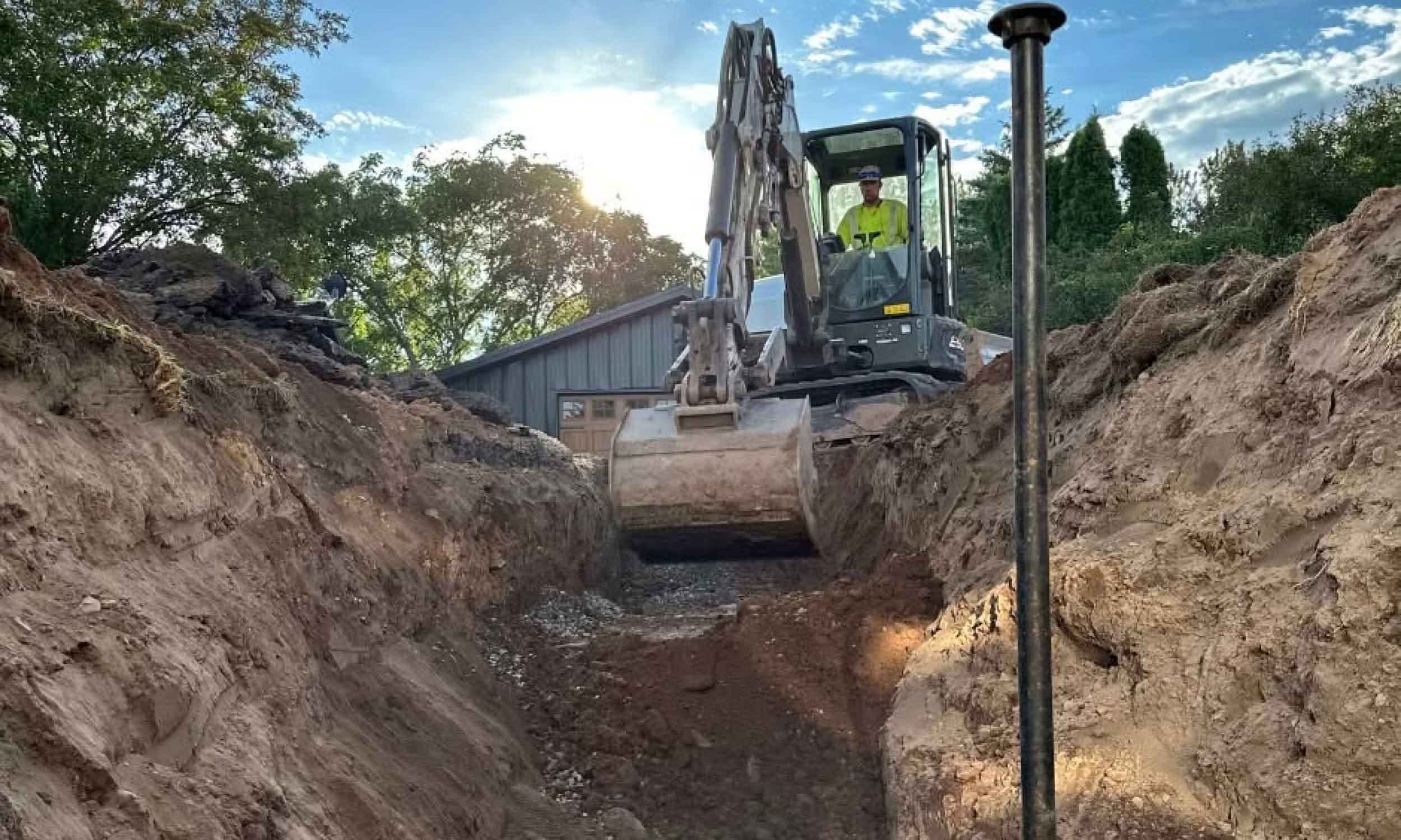 Excavation for pipe bursting project