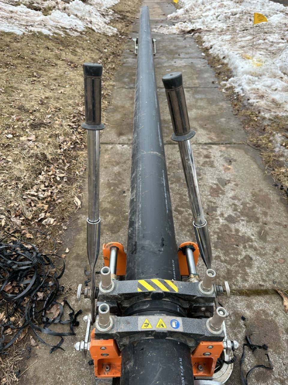 Contour crew running a pipe bursting job on a Duluth MN sewer line